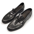 New Fashion Men's Washed Retro British Style Trend Slip on Loafers Handmade Head Genuine Leather Top Layer Cowhide Black Shoes