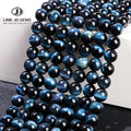 Wholesale 8MM 10MM Natural Dark Blue Tiger Eye Stone Beads Round Loose Spacer Beads for Jewelry Making