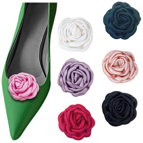 Custom Detachable Women Pumps Flats Embellishment Decoration Satin Flower Shoes Clips Shoe Buckles Novelty Gifts