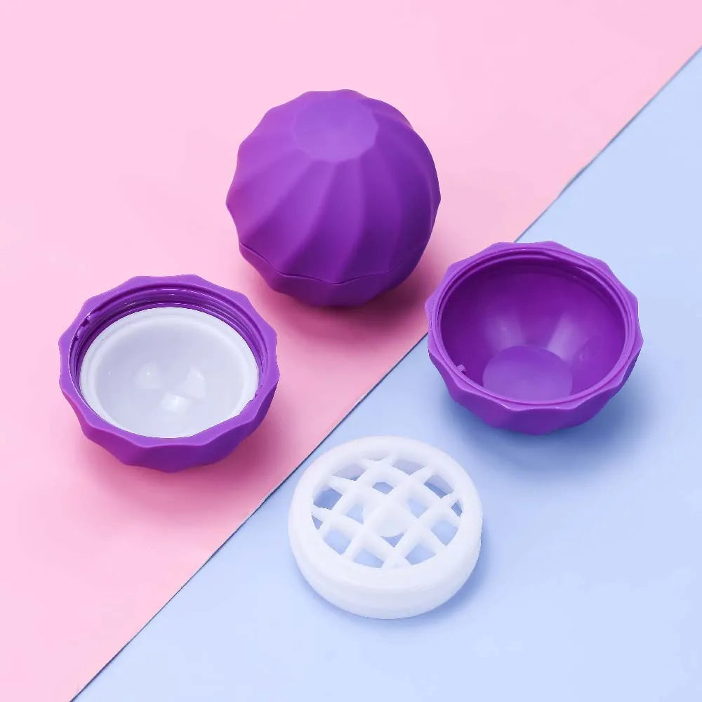 Empty Cute 7g Round square  pink Red Yellow Black Purple  Ball Shaped  Plastic Lip Balm Containers