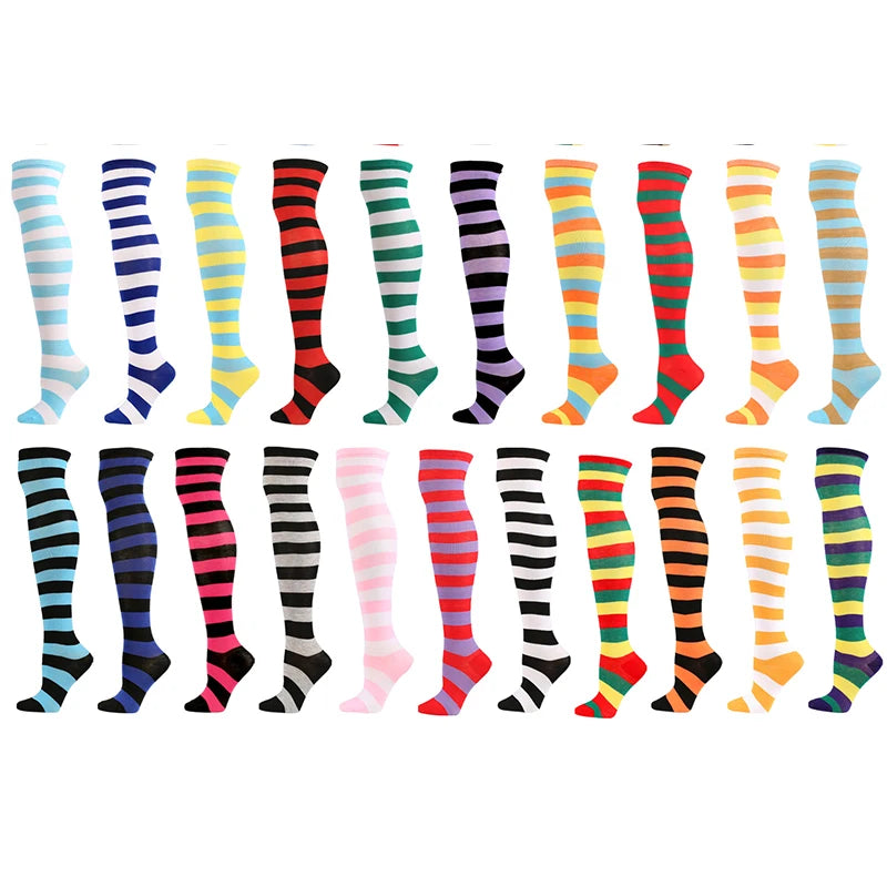 Whale Long Girls Women Thigh Over Knee Cotton Socks Cheap Stripe Girl Woman Breathable Novelty Business Knee High Socks