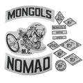 Heat Press Biker Jacket Denim Applique Mongols Nomad Nation MFFM Custom Motorcycle Iron Clothing Embroidery Patches