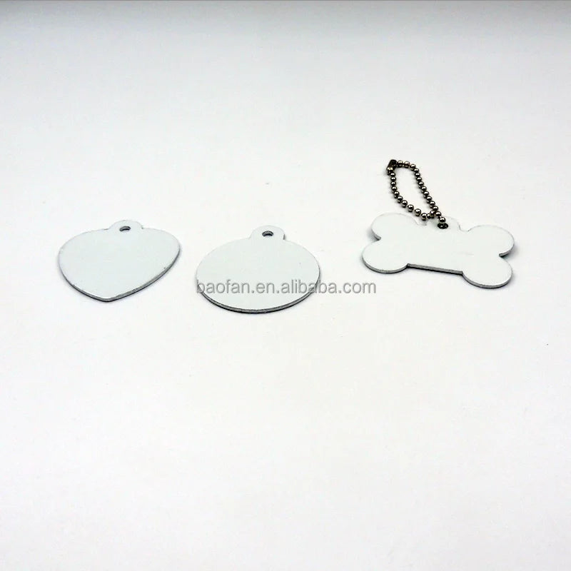Factory Price Double Sides Sublimation Aluminum Dog Id Name Tag Pendant Heat Transfer Blanks Pet Tag