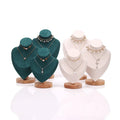 29cm Heigh Large Wood PU Leather Microfiber Necklace Rack Display Holder Stand Portrait Prop MegaBDM