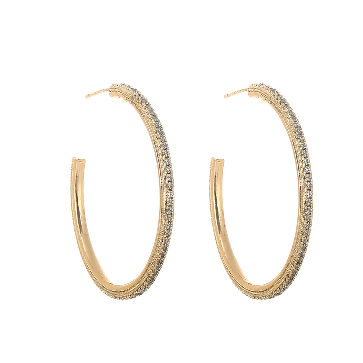 Cunyan 2025 Fashion Gold Plated Micro Paved Zirconia Hoop Earrings Multicolor Zircon Insert Hoop Earrings Women
