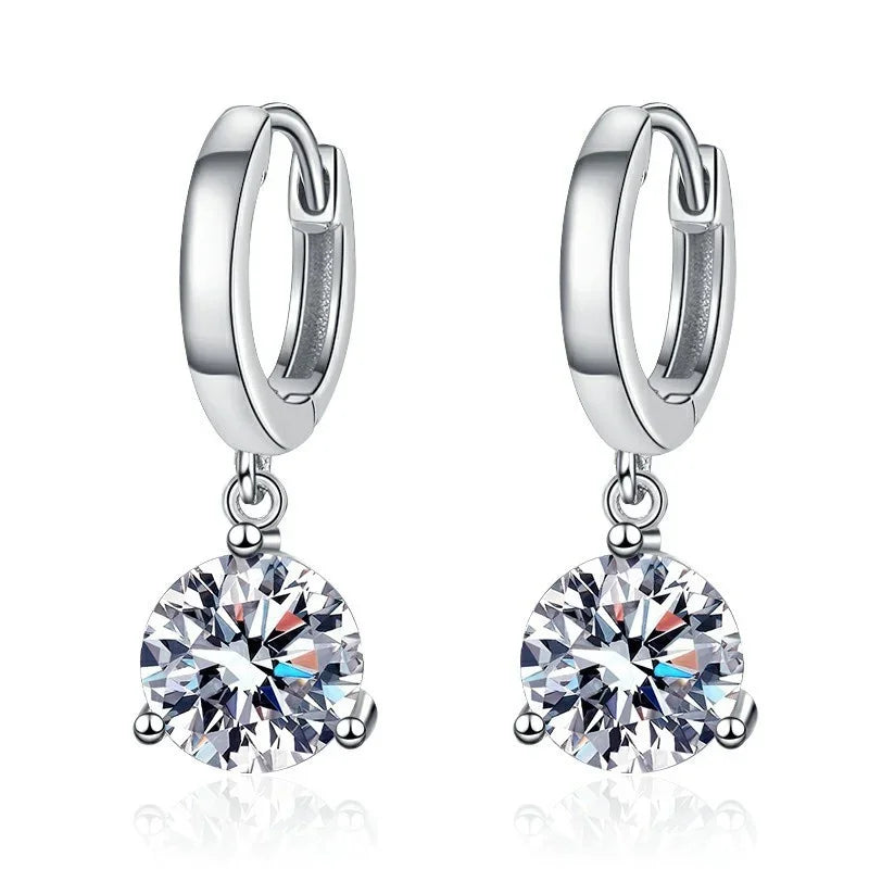 Romantic Women's Wedding 925 Sterling Silver Earrings with Moissanite Diamond for Special Occasions