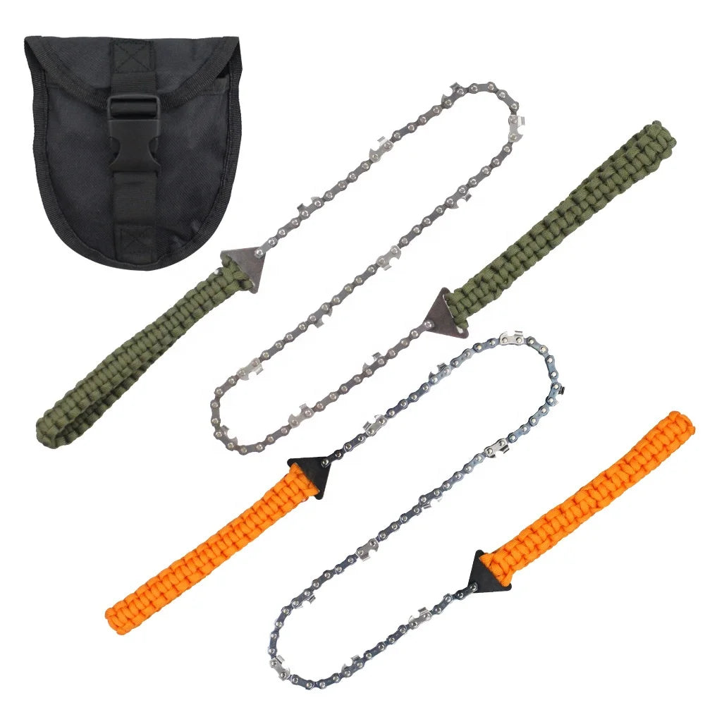 IRONDONKEY 11 Teeth Gold Pocket Hand Zipper Saw Survival Outdoor Manganese Logging Chain Saw Stainless Steel Hiking Products
