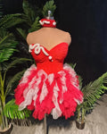 Sexy Gogo Christmas Party Show Dress Women Red Stage Costume