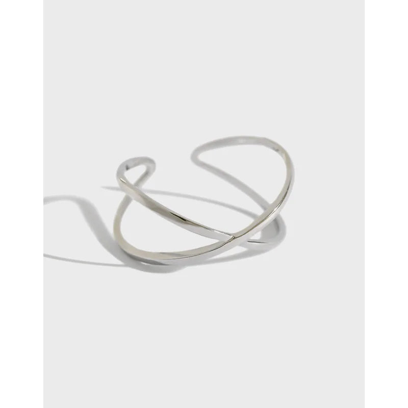 Classic Design Silver Jewelry Cross Wire S925 Sterling Silver Rings for Women JT069