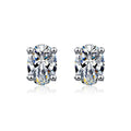 Oval Cut Moissanite Stud Earrings for Women Luxury Quality Wedding Party Jewelry 925 Sterling Silver Ring Earring