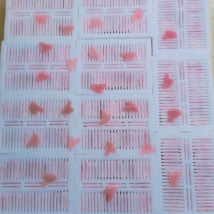 DIY Rose Quartz Heart Arrival Agate Gua Sha for Vaginal Exercise