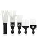 Masterlee 5 Size  Hot Sale Afro Curly Lift Plastic Handle Stainless Steel Needle Pin Anti-static Metal Pick Hair Fork Comb