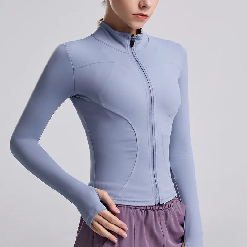 New Trend Custom Logo Workout Zipper Crop Sports Wear Sweatsuits Women Jacket