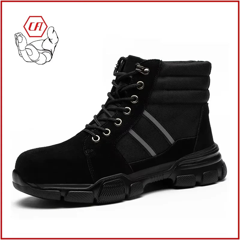 Anti-oil Anti-scaldr Industrial Security Boots CE S1P S3 Safety Shoe Black Tactical Safety Boot