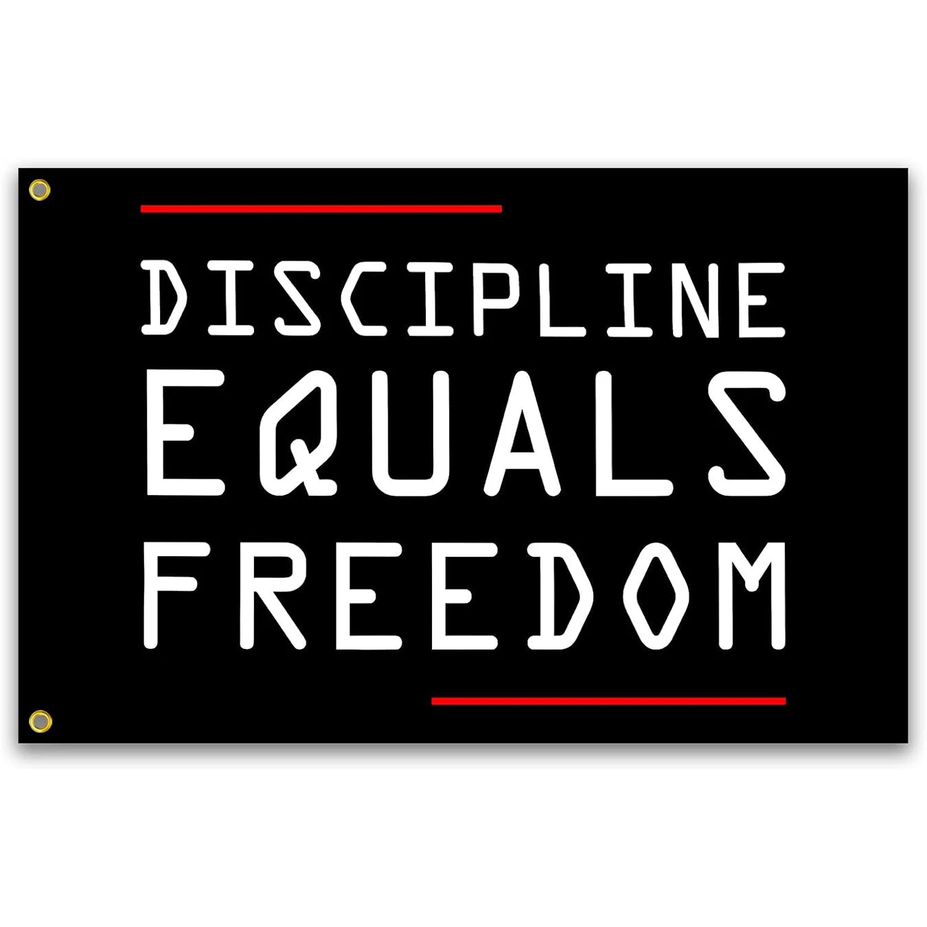 Wholesale Promotion Customized Double Sided 3 * 5ft Wall Decoration Gym Discipline Equals Freedom Flag