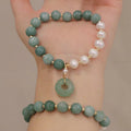 Exquisite Natural Myanmar Jade  Exquisite Gold Plated Natural Stone Freshwater Pearl