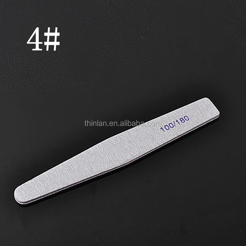 Personalized Wholesale Diamond Shape Abrasive zebra Gray 80/80/100/120/150/180/240/320 Grit Emery Board Nail File Professional