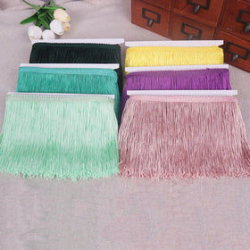 Colorful 4inch Wide Fringe Trim Lace Polyester Fibre Tassel for Clothes Accessories