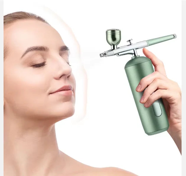 Portable Airbrush Oxygen Sprayer Injector High Pressure Nano Spray Oxygene Injector Nail Art Paint Makeup Airbrush Kits