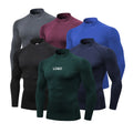 OEM ODM High Collar Compression Shirts Long Sleeves Sports Tops Mens Gym Wear Men Running Tops Gym Tight Wear
