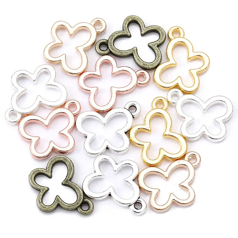 200pcs/bag Simple Hollow Butterfly Charms for Earrings Pendants Necklaces Bracelet DIY Jewelry Making Accessories 9*11mm D2111