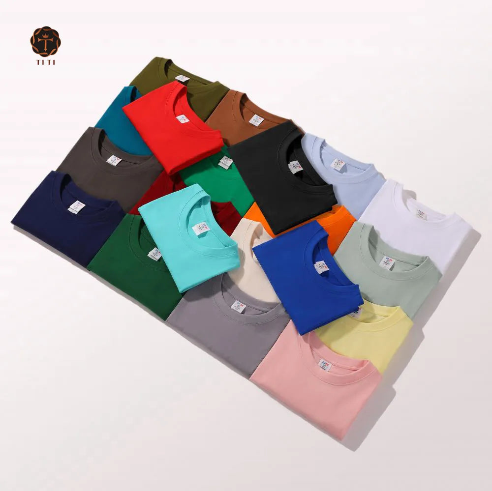 Manufacturer Supply Unisex 100% Cotton 230gsm Drop Shoulder Oversized TShirt Custom Print Blank Knitted T Shirt