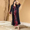 Middle Arab Emirate Eastern Classic 2 Pieces Set Handmade Diamonds Maxi Dress
