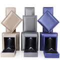 Luxury Custom Led Light Leather Jewelry Box Ring Gift Case Pendant Bracelet Bangle Necklace Packaging Storage