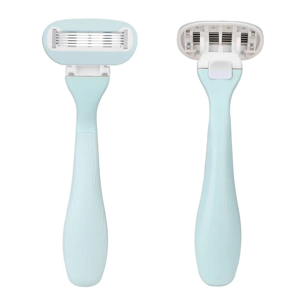 High-Quality Women's Shaving Razor 5-Blade System Stainless Steel Blade with Lubricating Strip for Smooth Shave