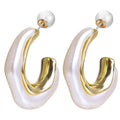 2023 New Trendy Delicate Fashion Jewelry Earrings Aretes De Moda Irregular U Shape Pearl Color Acrylic Earrings