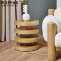 WISEMAX FURNITURE Nordic Living Room Furniture Natural Solid Wood Frame Tea Table Round Top Spiral Base Coffee Table