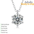 Wholesale Simple Design S925 Sterling Silver  Six-claw 1Carat Moissanite Jewelry Pendant Necklace for Women Valentine's Day Gift