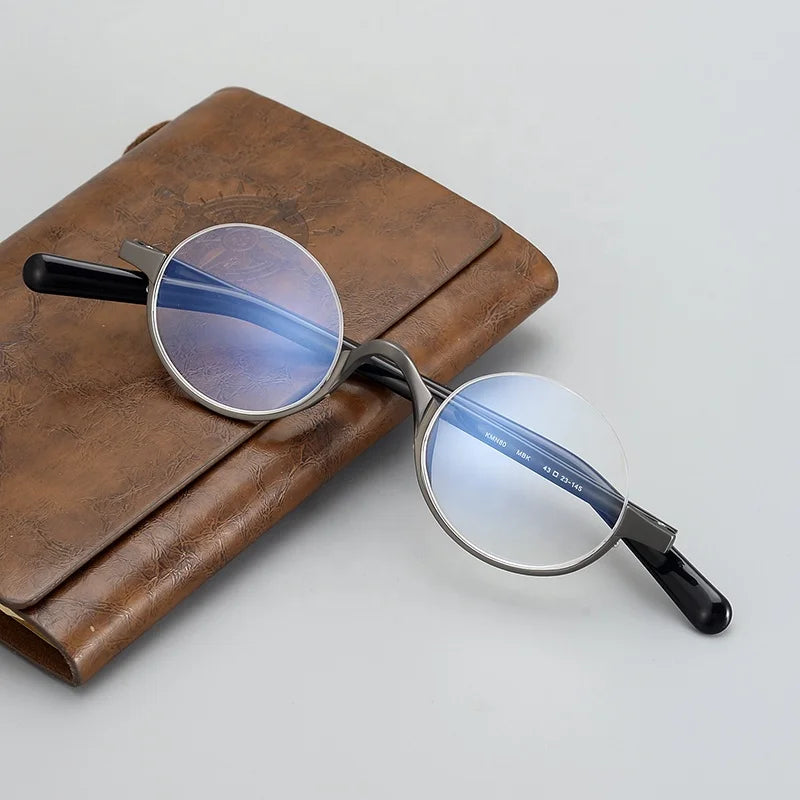Shenzhen Factory High Quality Titanium Small Frame Glasses Frames for Diamond Face Unisex Reading & Myopia Use