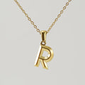 Fashion Custom Designer 18k Gold Plated 26 Alphabet Stainless Steel A-Z Initial Letter Name Necklace