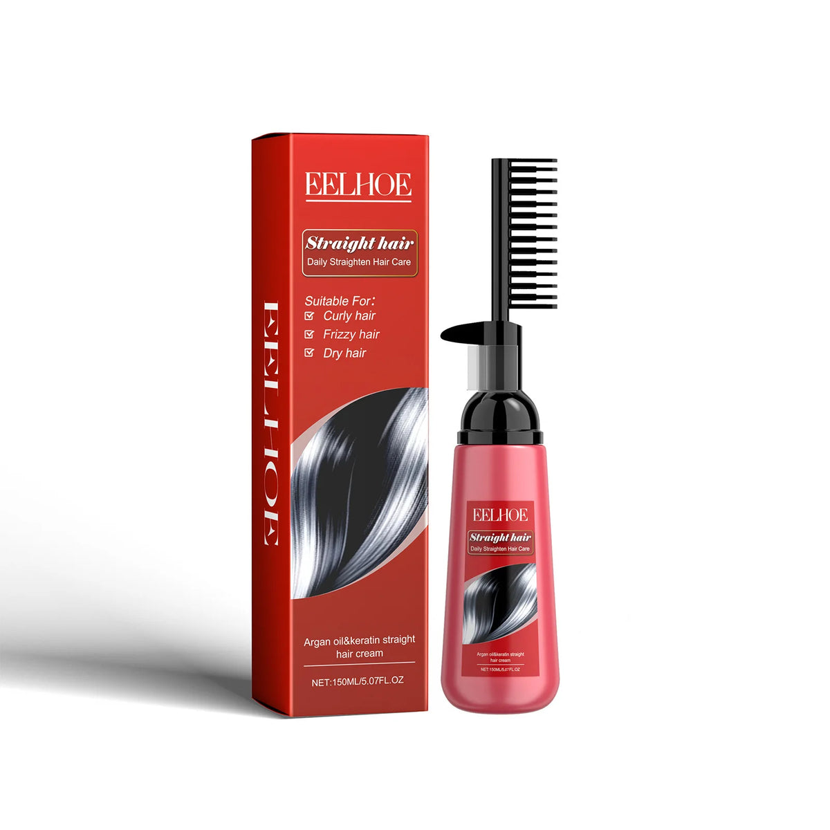 Private Label EELHOE Argan Oil Straight Hair Cream Hair Relaxer Cream Perm Damaged Repair Smoothing Treatment