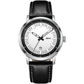 Men's Fashion Quartz Wristwatch with Simple Design Waterproof Alloy Case and 22mm Leather Band 42mm Dial Diameter