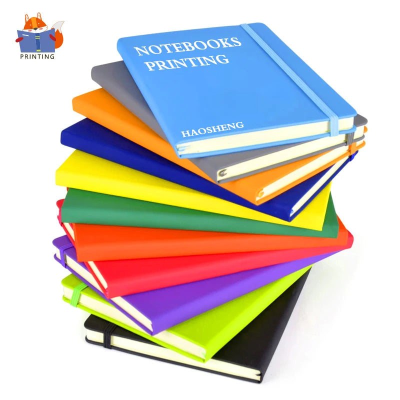 Custom Colorful Glue Binding Spiral Best Selling A4 A5 Luxury Elastic Band PU Leather Agenda Planner Journal Notebooks Printing