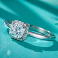 White Gold Filled Iced Out Ring Jewelry  925 Silver Ring Princess Cut Vvs Diamond Engagement Moissanite Rings for Women
