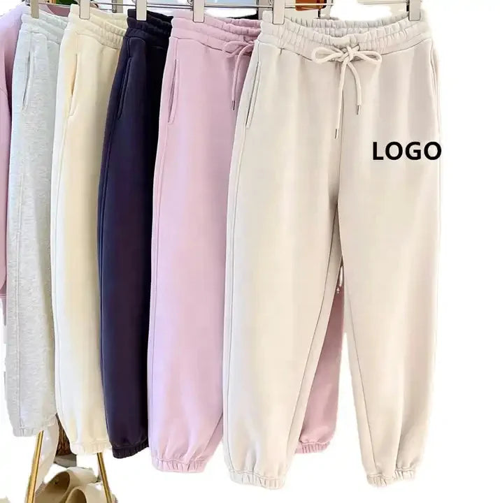 OEM High Quality Embroidery Logo Elastic Drawstring Waistband Cotton Fleece Womens Active Jogger for Women