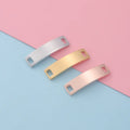 Custom Name Rainbow Curved Bar Connector Bracelet Connector Stainless Steel Rectangle Blank Bracelet DIY Making