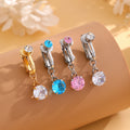 Set of 10 316L Stainless Steel Belly Rings New Design 8mm Zircon Non-Piercing Navel Button Jewelry for Children's Wedding