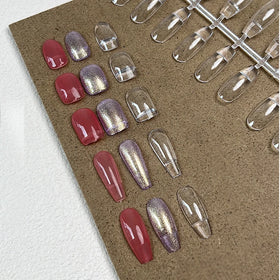 Trending Products 120 Pcs Artificial Crystal Coffin Nail Art Transparent Tips for Nail Design Color Chart Elegant Nail DIY
