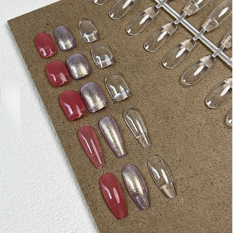 Trending Products 120 Pcs Artificial Crystal Coffin Nail Art Transparent Tips for Nail Design Color Chart Elegant Nail DIY