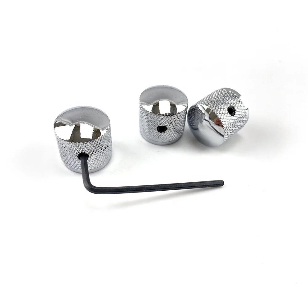 Wholesale Chrome Metal Dome Potentiometer Knobs Volume Tone Control Guitar Knobs with Screw for Electric Guitar Bass