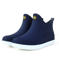Men's Excellent Round Toe Simple Rain Boots Thick Bottom Resistant Low Top Anti-slip Men's Rain Shoes Convenient One Stirrup