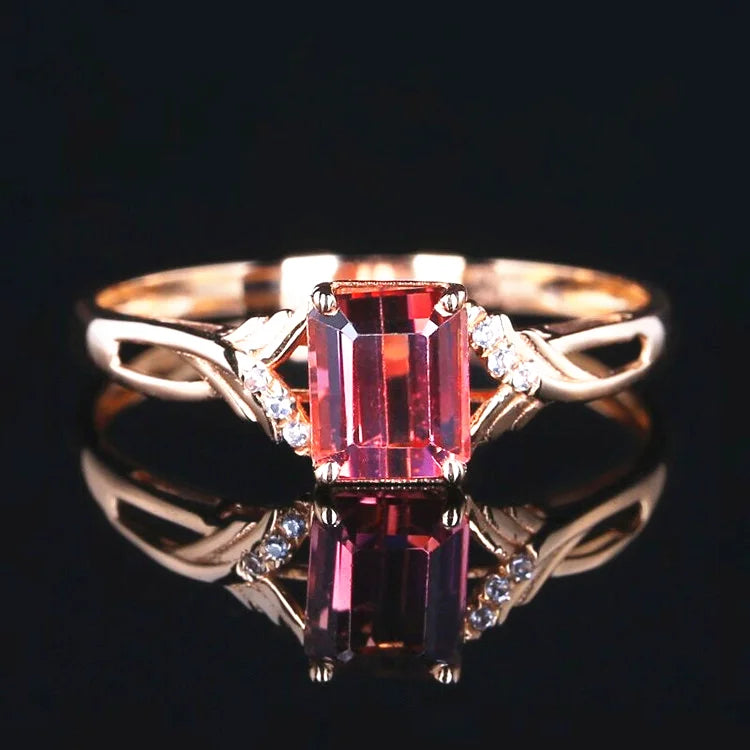 SGARIT Custom Jewelry Manufacturer PT900 18k Rose Gold GRC Certificate 1ct pink Lab Gemstone diamond Ring Ruby Jewellery Ring
