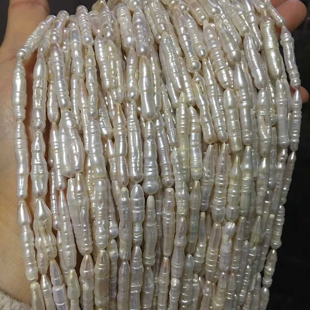 Wholesale Price16 Inch BIWA Baroque Natural Freshwater Pearl in Strandpearl Length 15-35 MmA Grade Jewelry Findings Wholesale