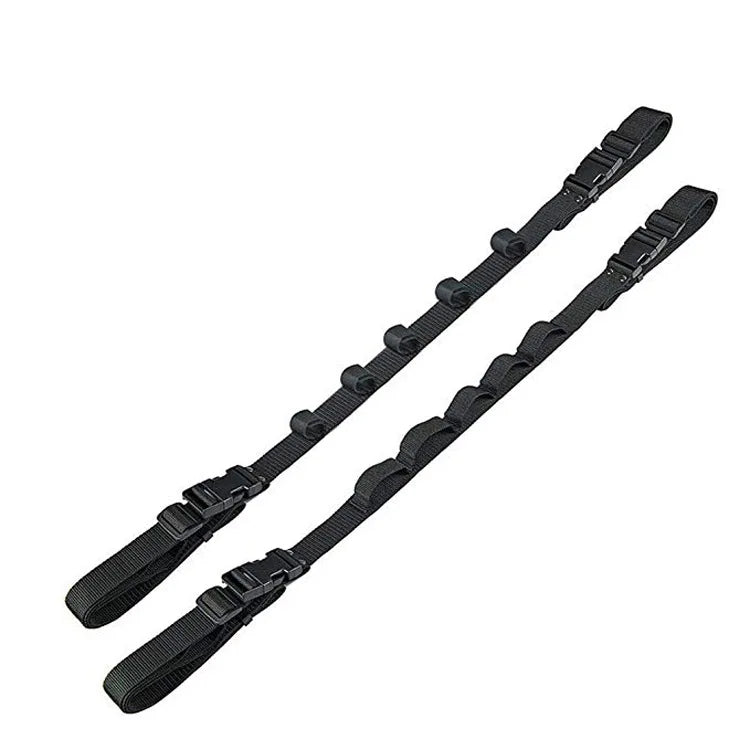 Black Nylon Portable Car Storage Rack with Vehicle Rod Holder Belt for Fishing Rods