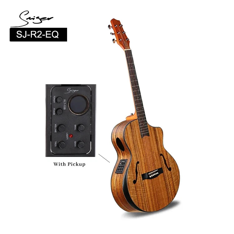 Wholesale Factory Price 41 Inch F Hole Built-in Equalizer Folk Steel String Semi Guitar Acoustic Electric