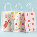Wholesale Gift Packaging Bag Children's Cute Fruit Cartoon Pattern Baking Kraft Paper Tote Bag for Candy Package
